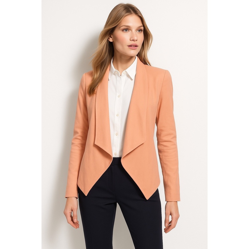 BCBGMAXAZRIA Abree Peach Drape Collar Blazer Jacket XS